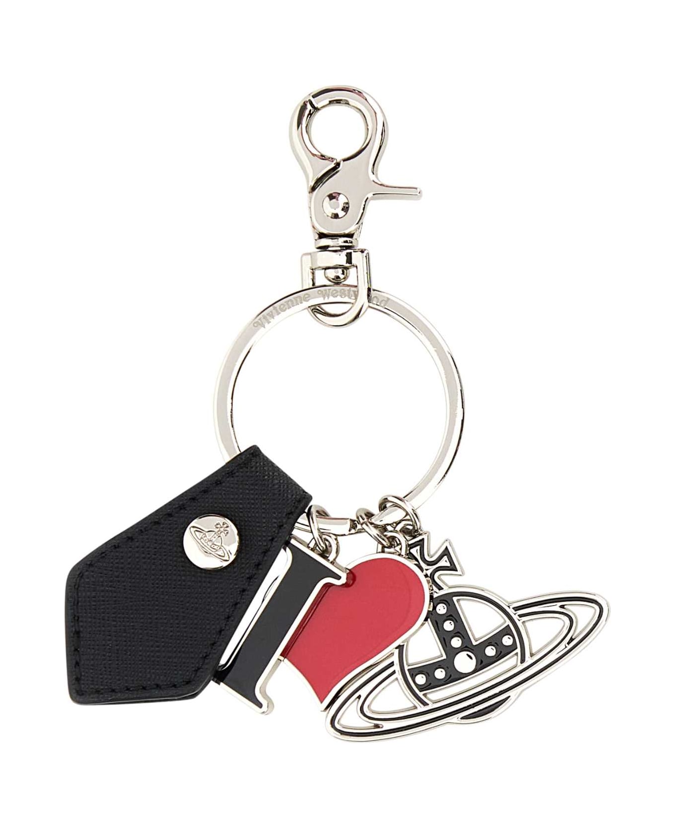 Vivienne Westwood Multicolor Metal Keyring - Black