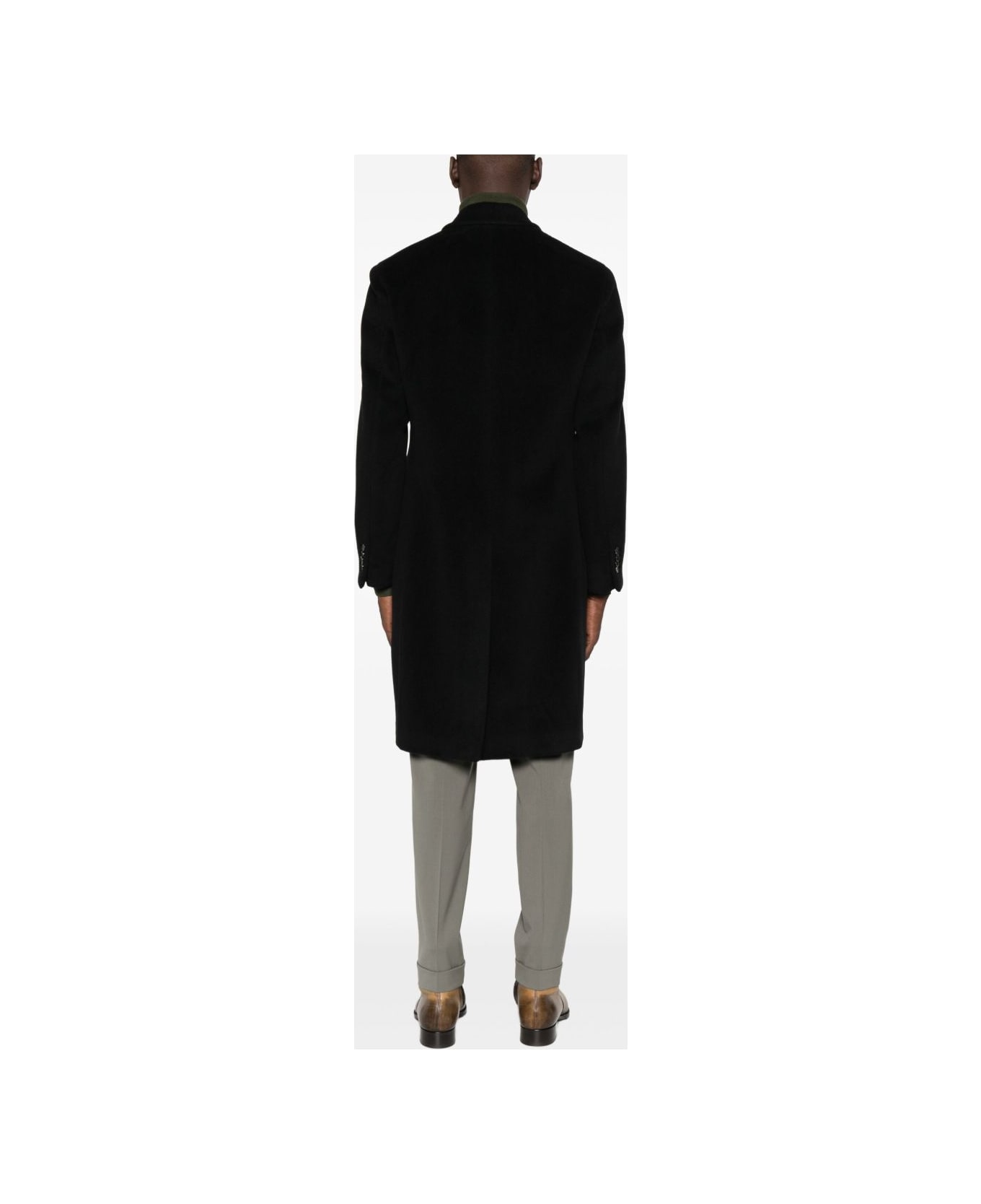 Lardini Double-breasted Coat - Black