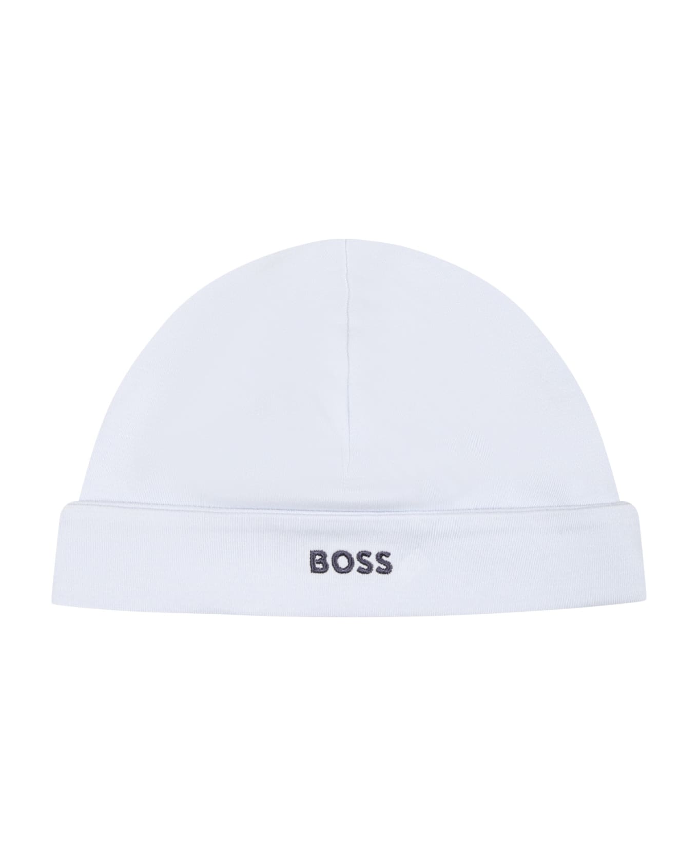 Hugo Boss Light Blue Hat For Baby Boy With Logo - Light Blue