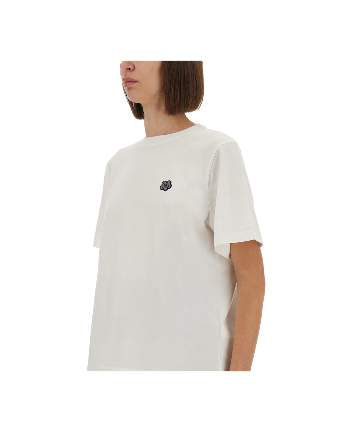 Kenzo T-shirt With "boke Flower" Embroidery - WHITE