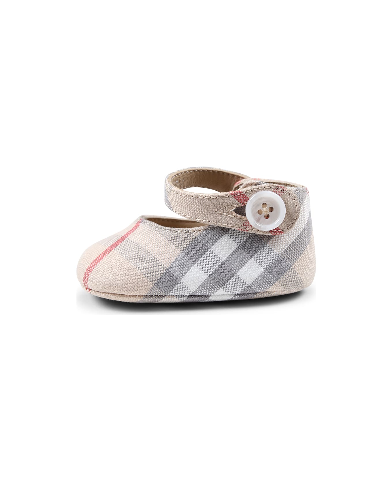 Burberry Beige Mary Jane Ballet Flats For Baby Girl Vintage Check - Beige