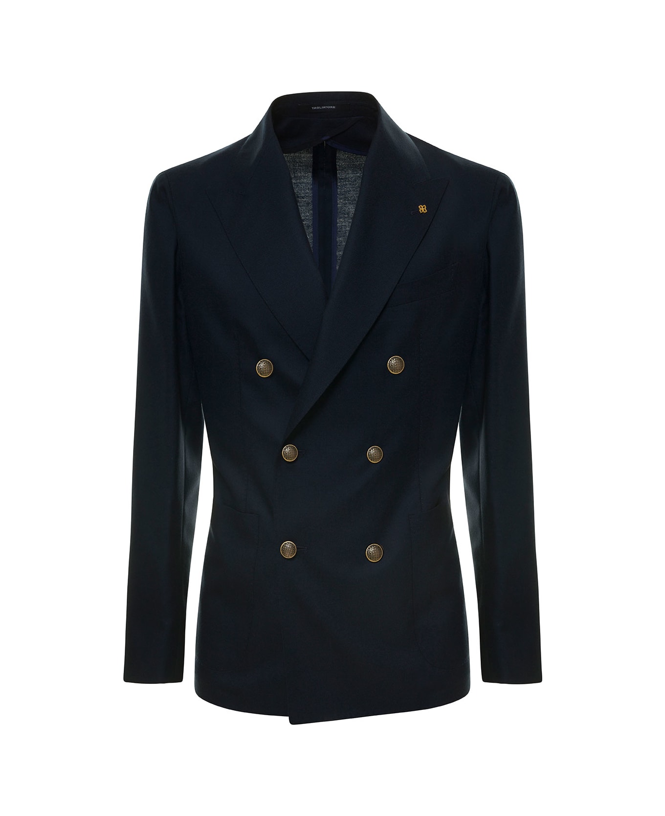 Tagliatore Blue Double-breasted Jacket With Golden Buttons Man - Blu ブレザー