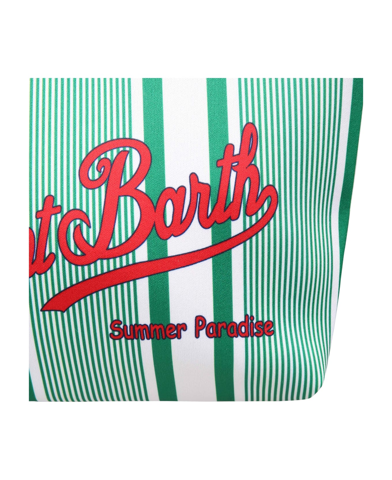 MC2 Saint Barth Green Clutch Bag For Kids With Logo - Green アクセサリー＆ギフト