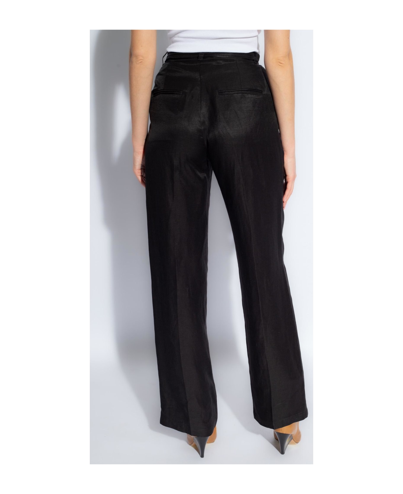 Anine Bing 'carrie' High-waisted Trousers - Black ボトムス