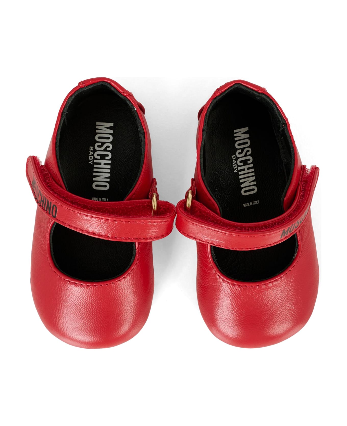 Moschino Red Ballet Flats For Girl With Teddy Bear - Red