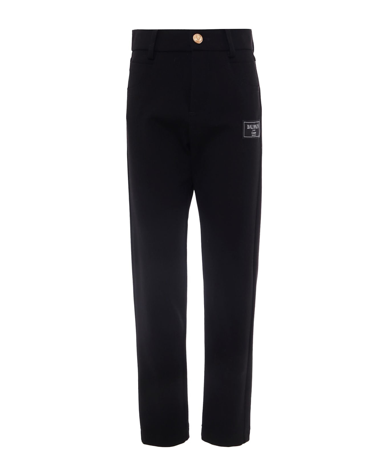 Balmain Black Trousers For Boy With Logo - Black