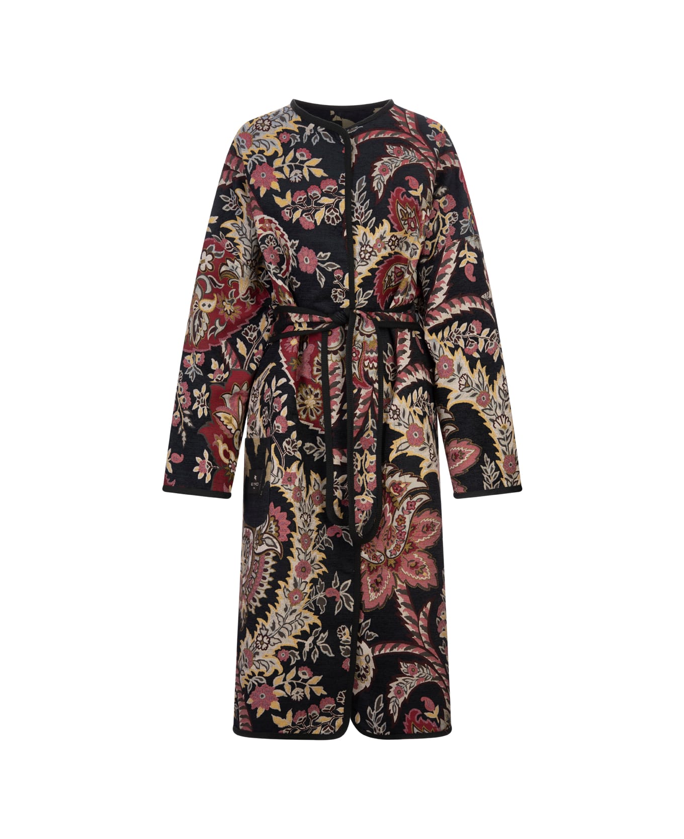 Etro Multicoloured Jacquard Chenille Reversible Coat - MultiColour