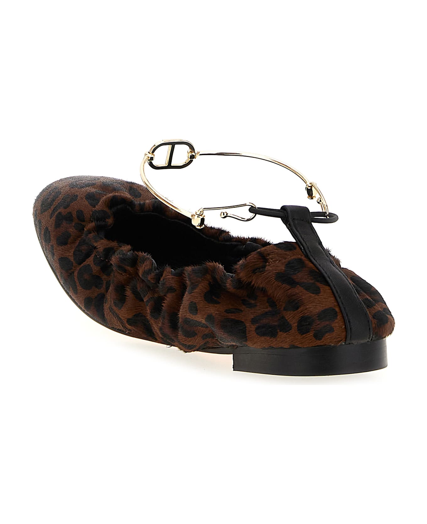 TwinSet Animal Print Ballet Flats - Brown