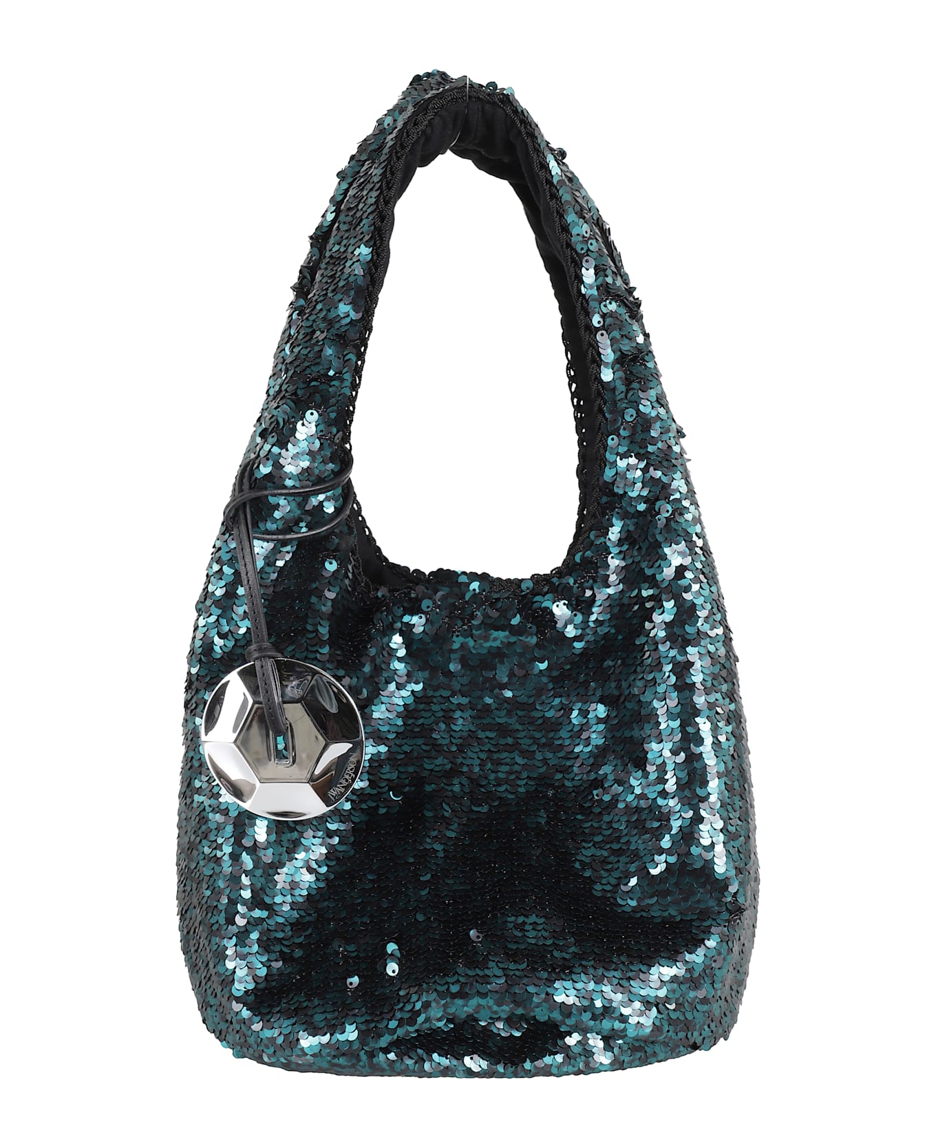 J.W. Anderson Sequin Shoulder Bag In Green Polyester - Dark Teal