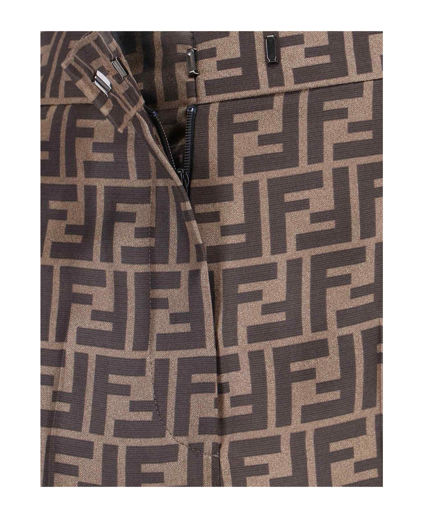 Fendi Monogram 
ff
 Pants - BROWN