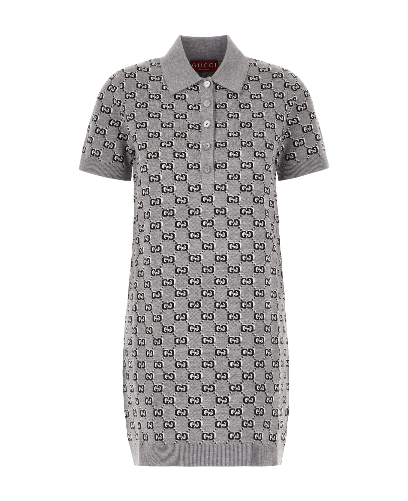 Gucci Embroidered Wool Mini Dress - Grigio