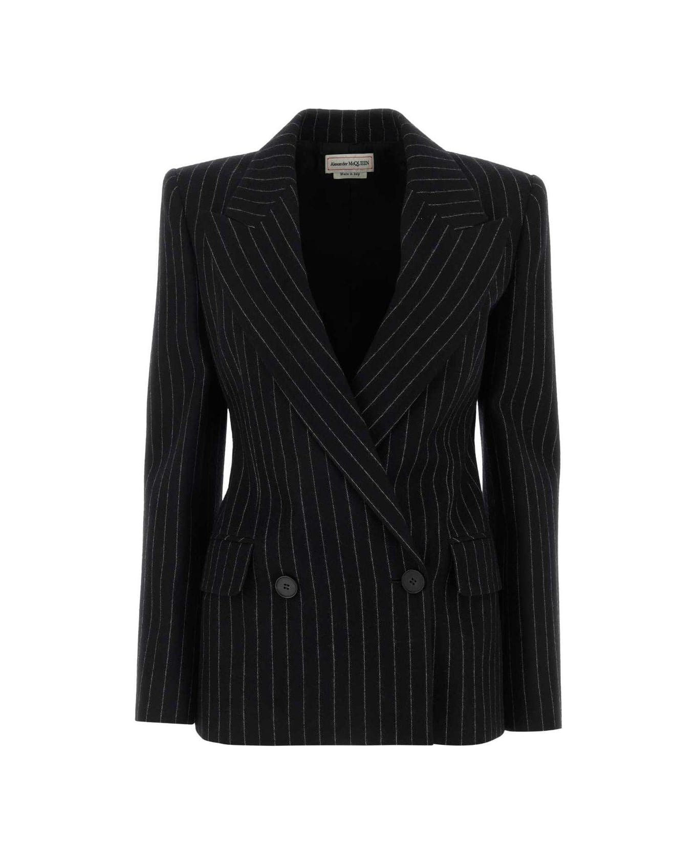 Alexander McQueen Striped Double-breasted Tailored Blazer