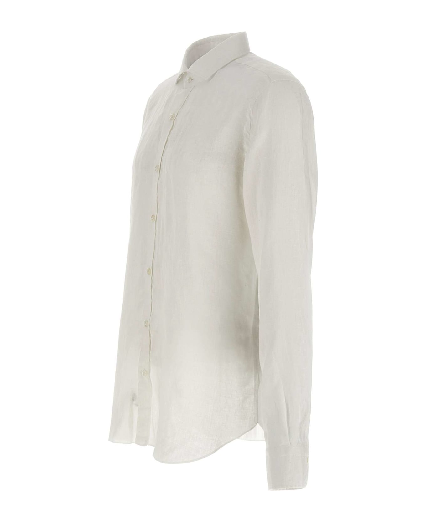 Barba Napoli Linen Shirt - WHITE