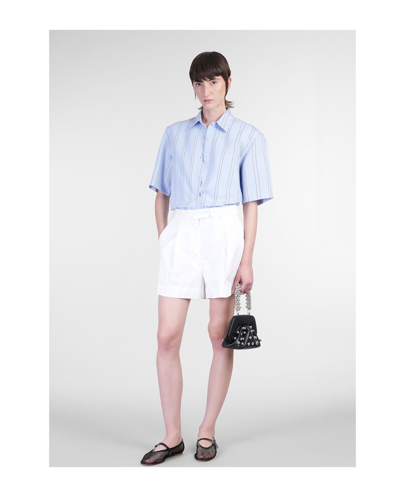 TheLatest Bea 31b5 Shorts In White Cotton - white