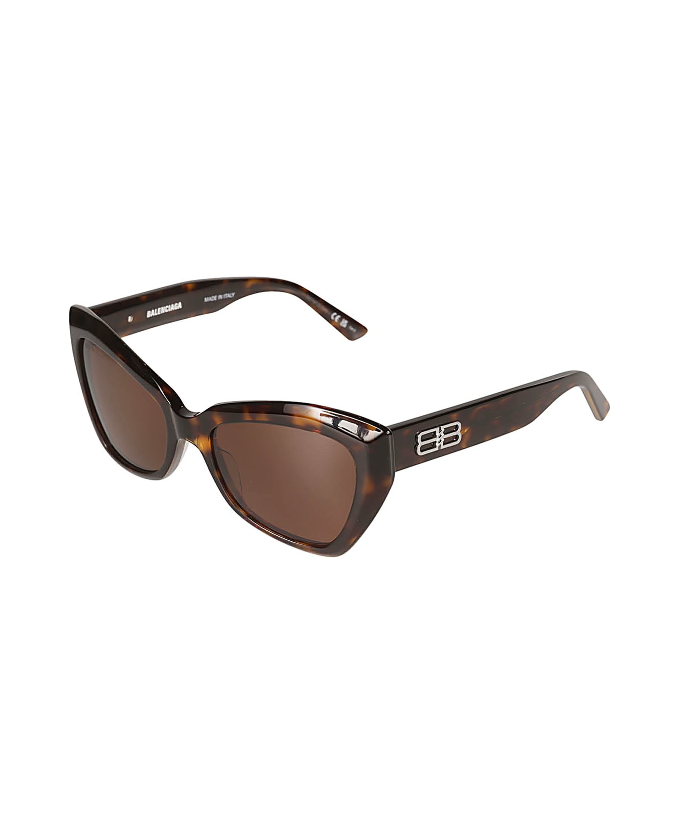Balenciaga Eyewear Flame Effect Butterfly Frame Sunglasses - Havana/Brown
