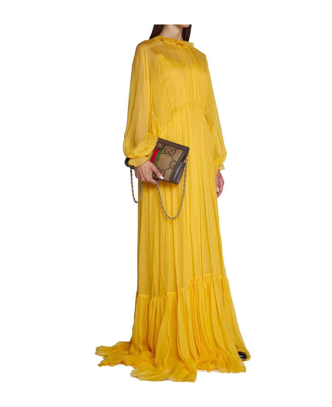 Gucci Silk Long Dress - Yellow