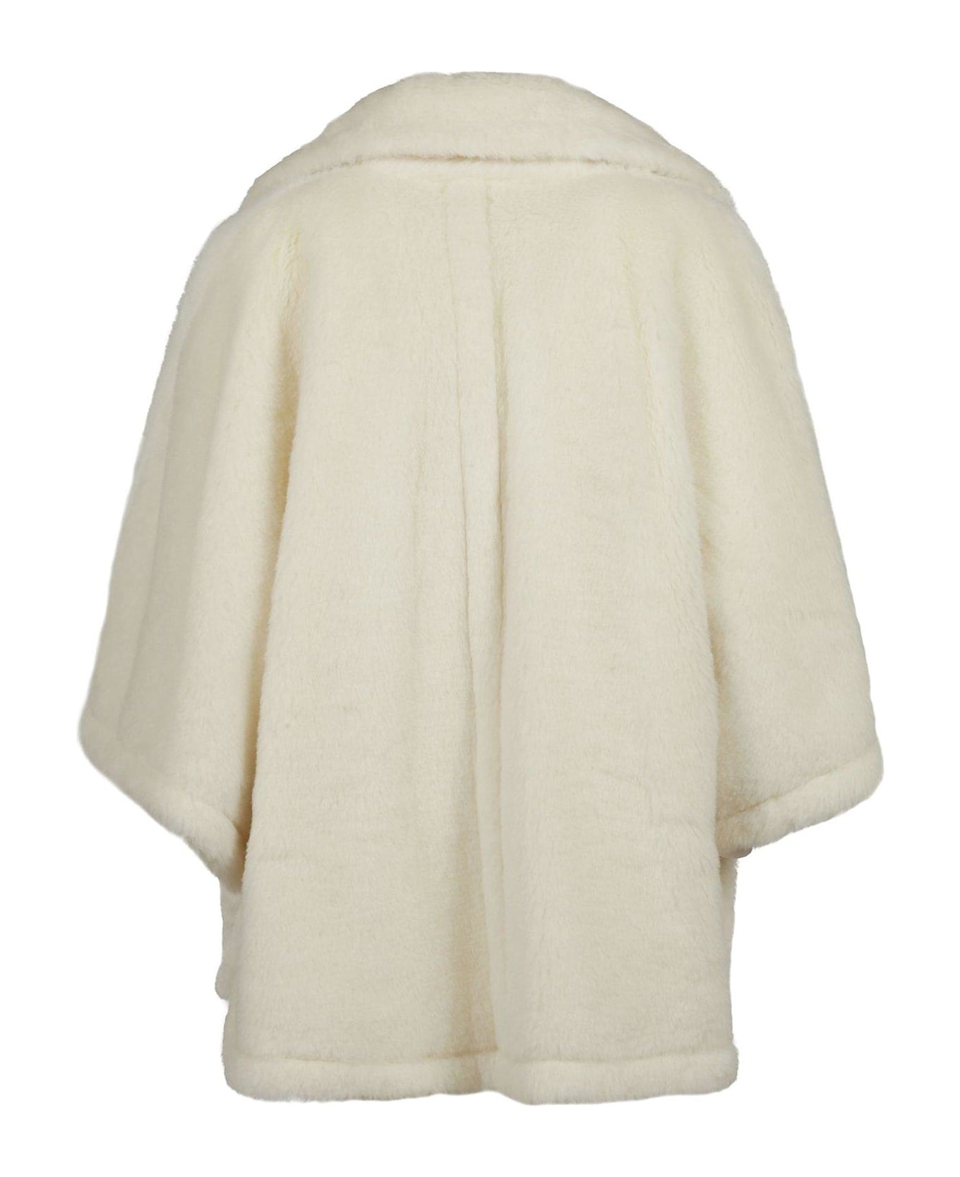 Max Mara George Teddy Cape Coat - WHITE