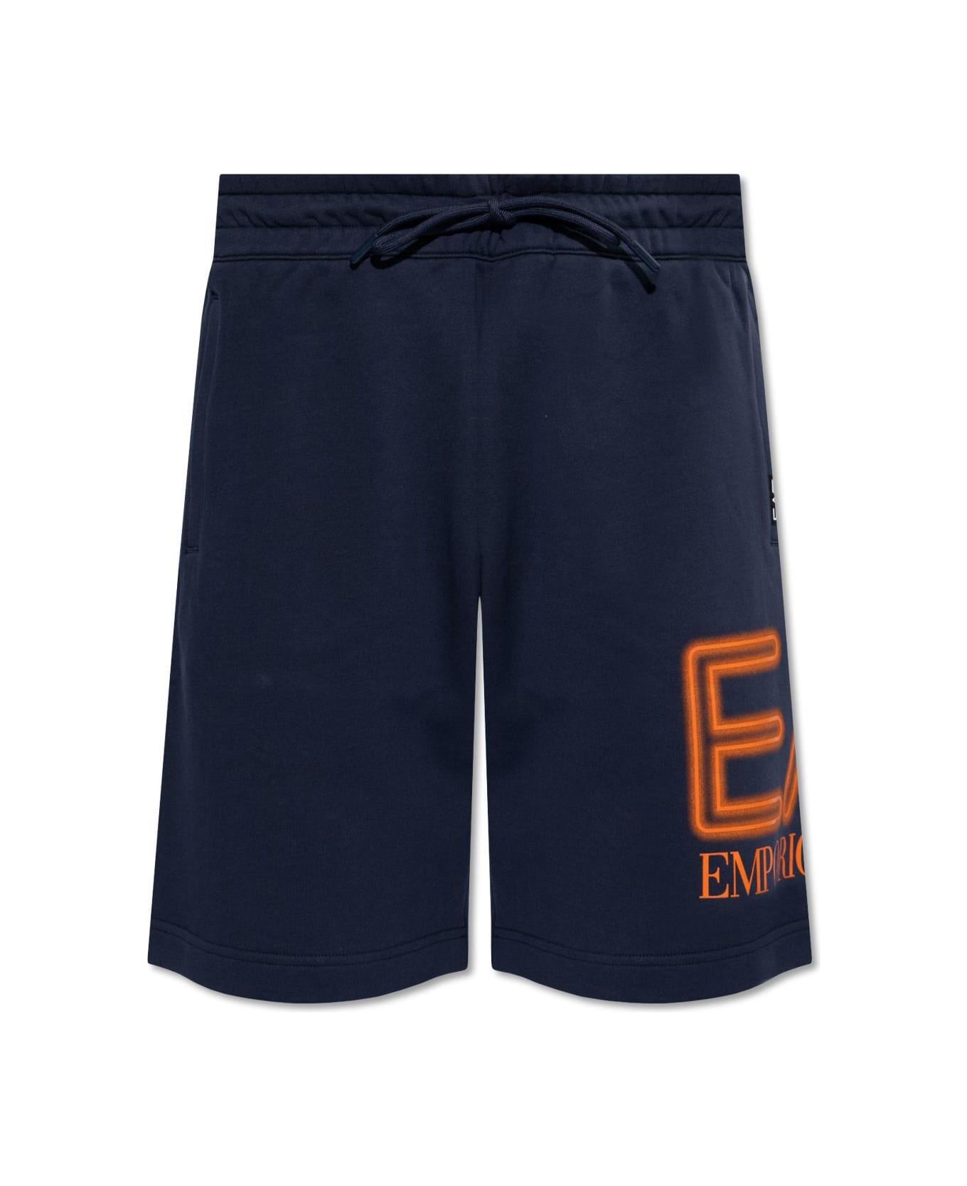 EA7 Emporio Armani Shorts With Logo - Blue ショートパンツ
