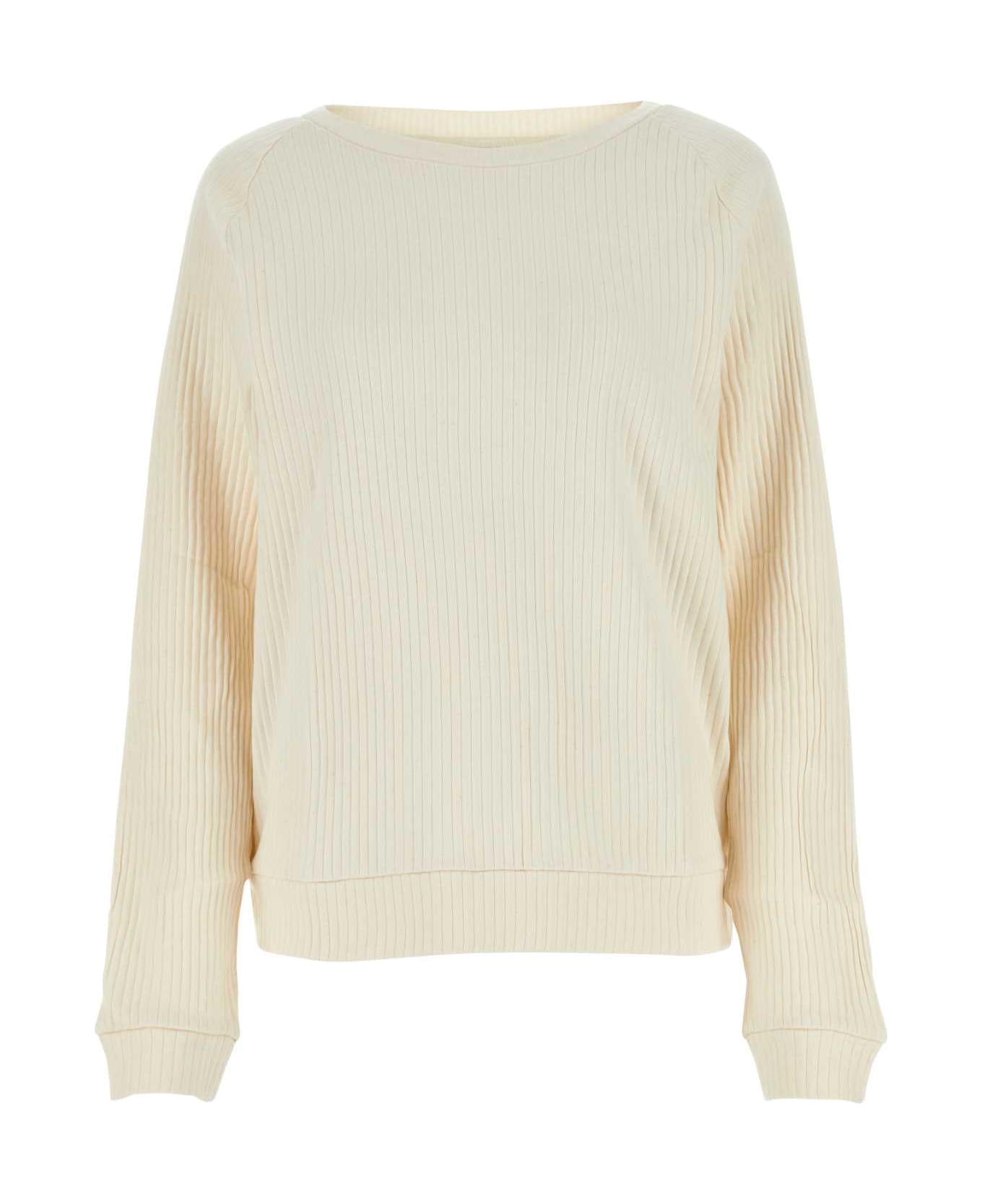 Baserange Ivory Cotton Sweatshirt - OFFWHITE