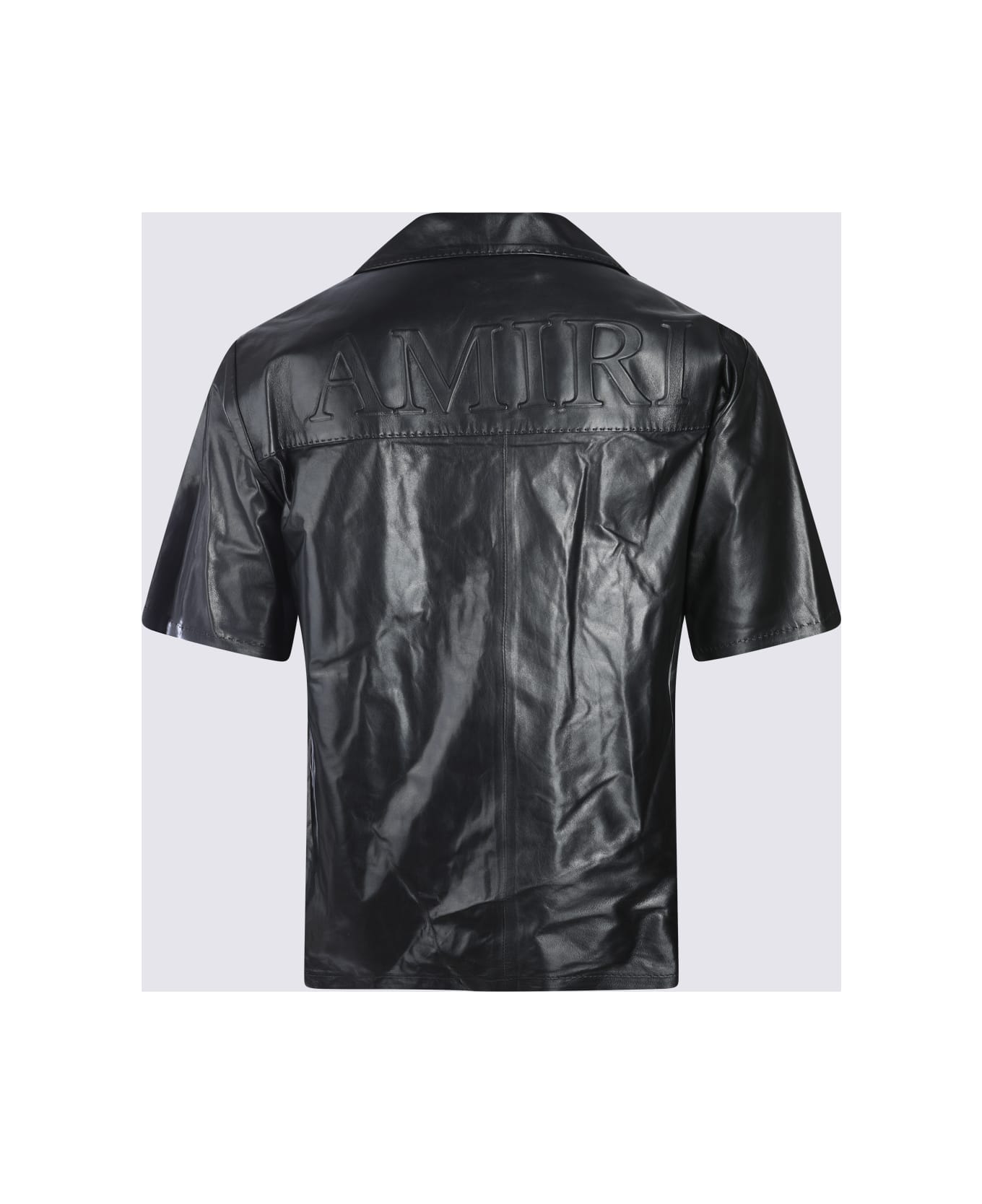 AMIRI Black Leather Jacket - Black