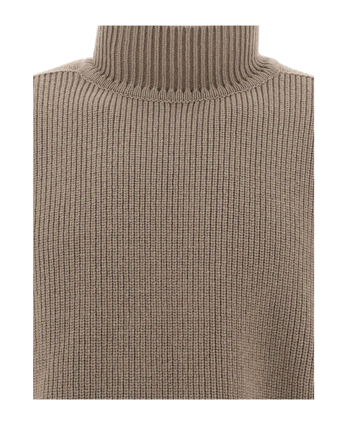 Rick Owens Turtleneck Knitted Jumper - Grigio