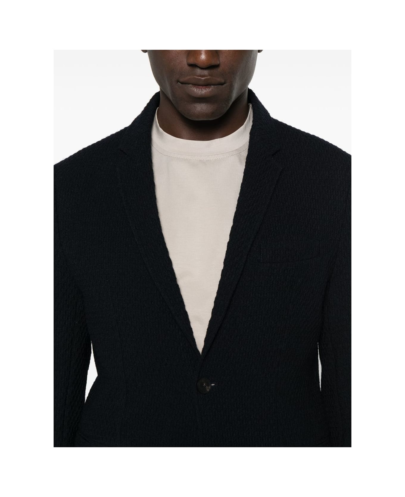 Emporio Armani Wool Single-breasted Jacket - Blue