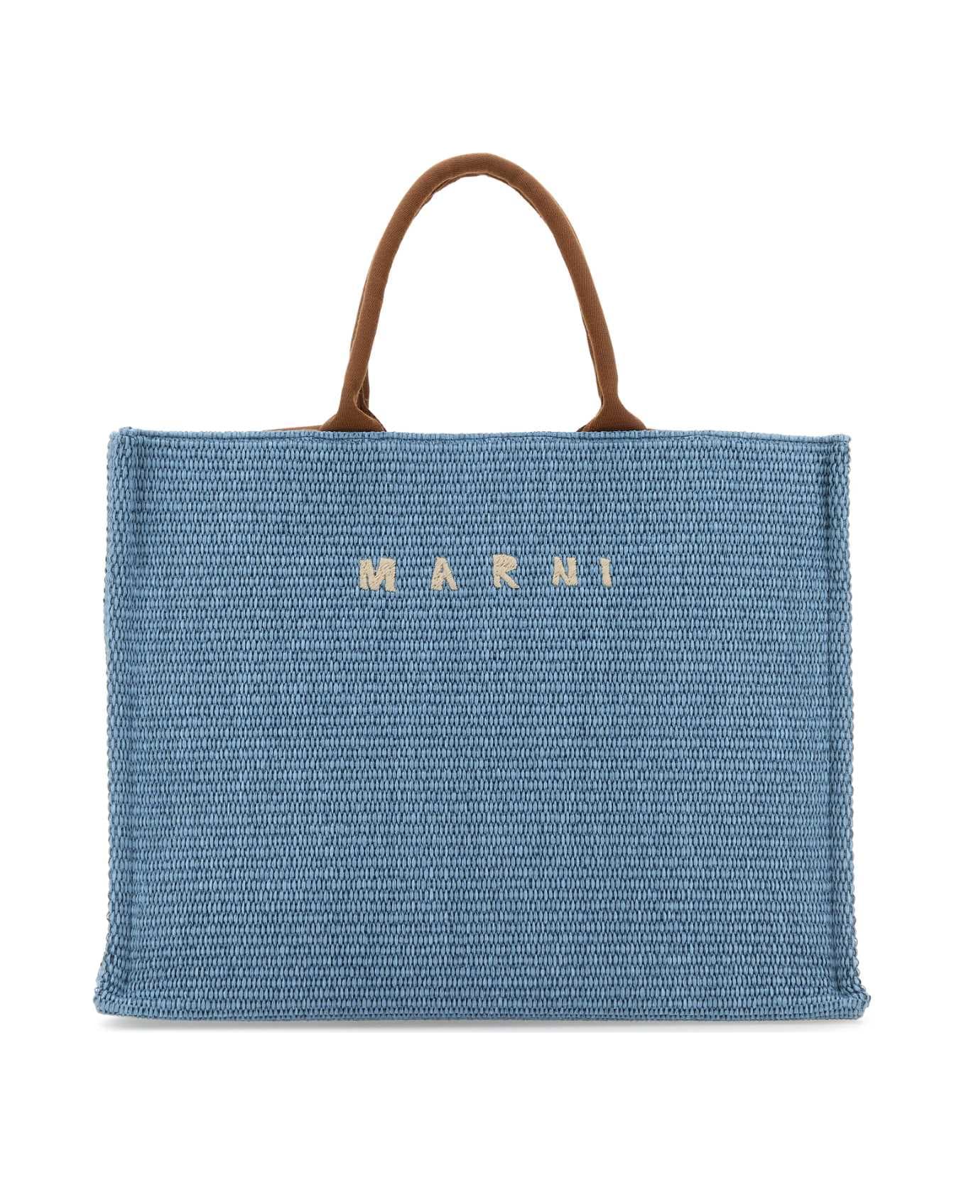 Marni Light-blue Raffia Big Shopping Bag - OPALMOCA