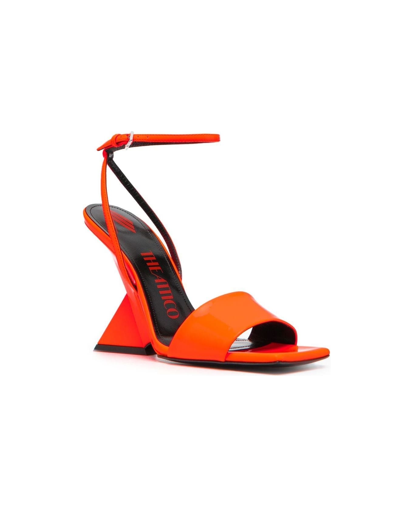 The Attico Cheope Synthetic Patent Sandals - Orange