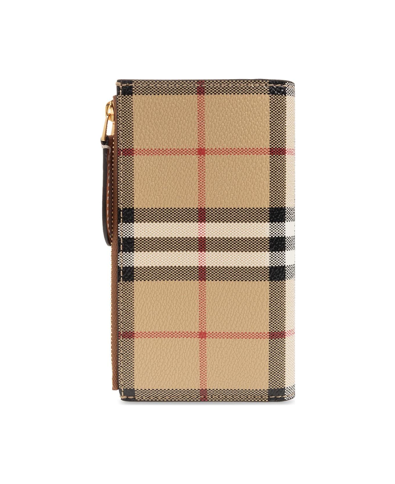 Burberry Checked Wallet - Archive Beige