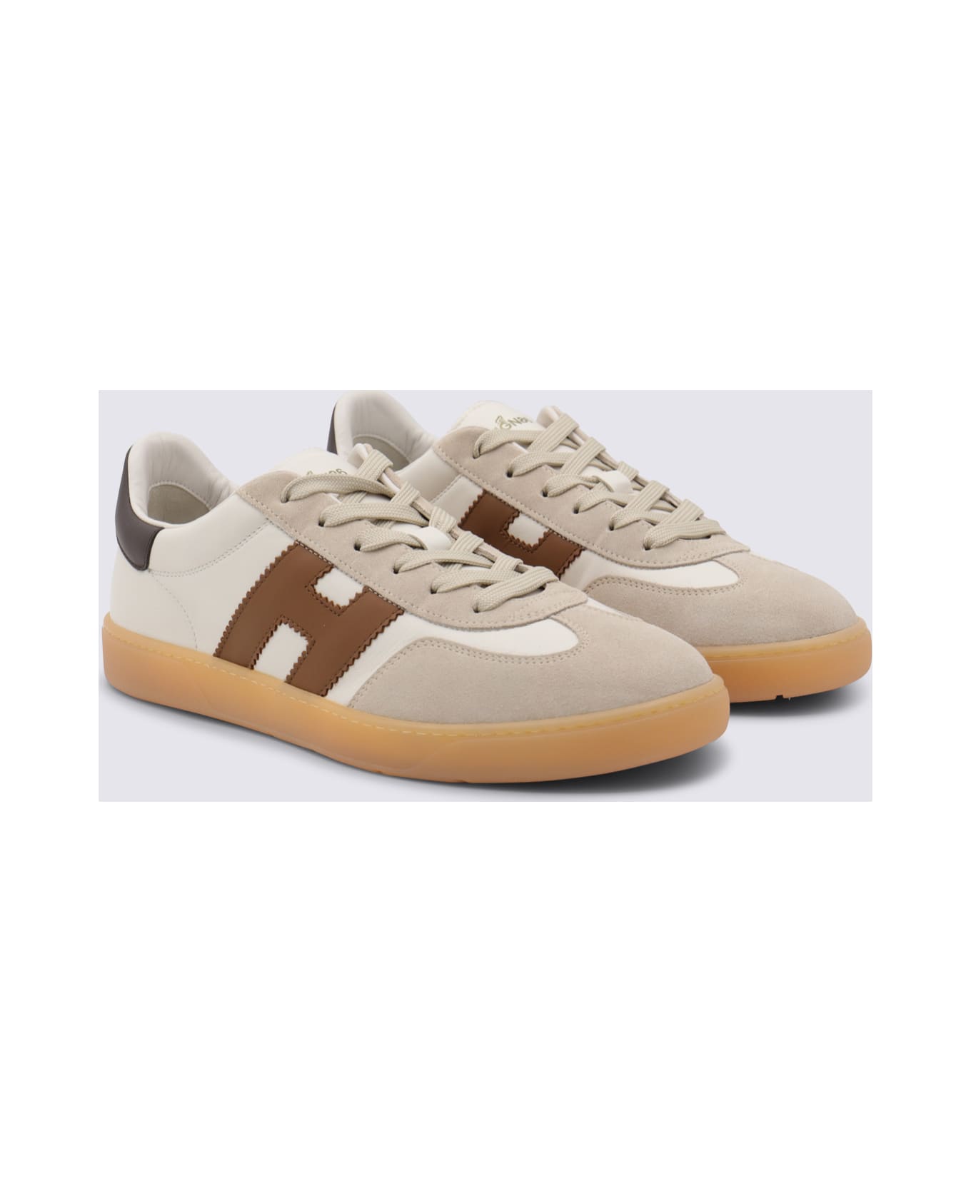 Hogan Grey And White Sneakers - WHITE-BEIGE-BROWN