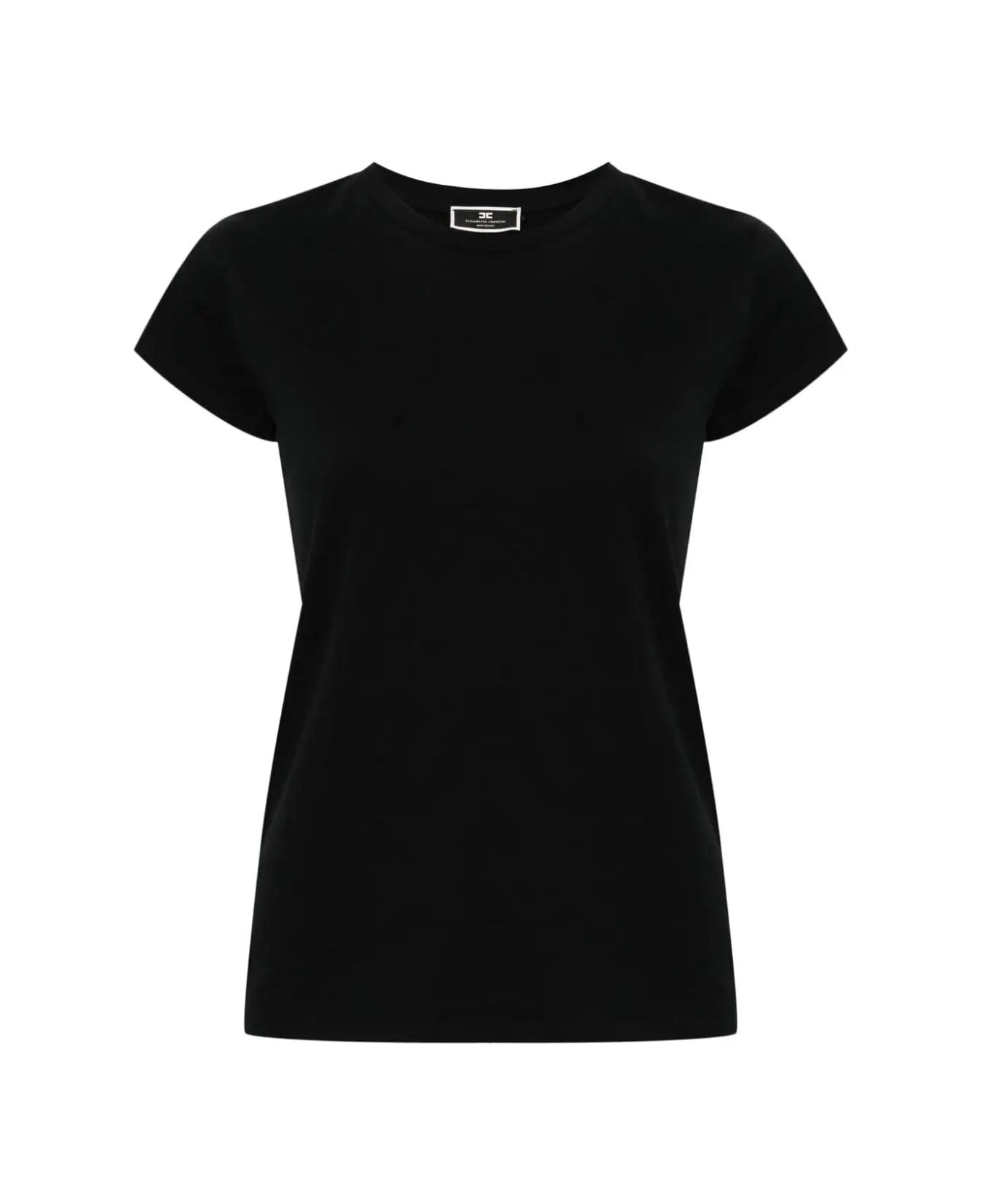 Elisabetta Franchi Short Sleeves Logo T-shirt - Black Tシャツ