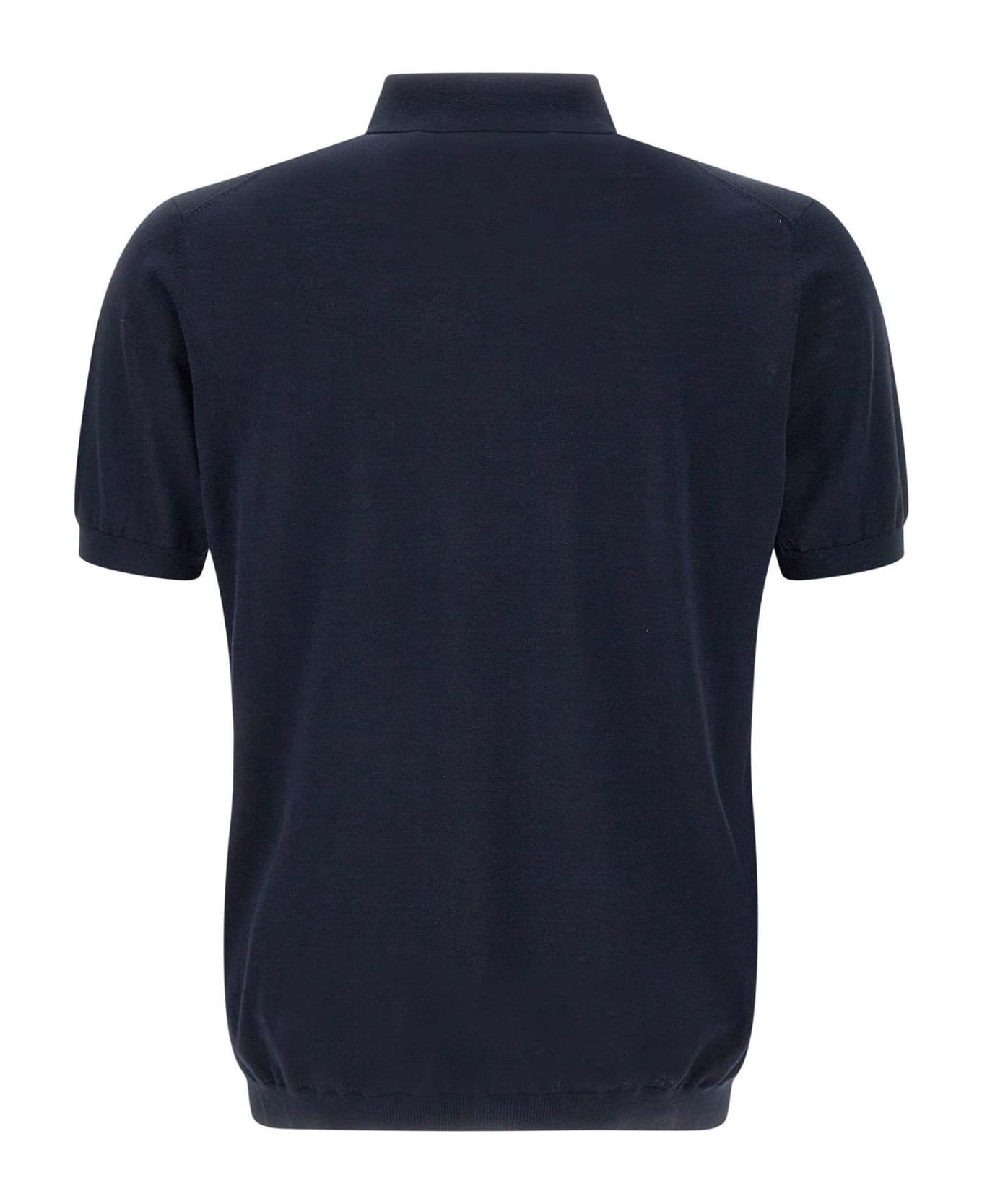 Kangra Silk And Cotton Polo Shirt - BLUE ポロシャツ