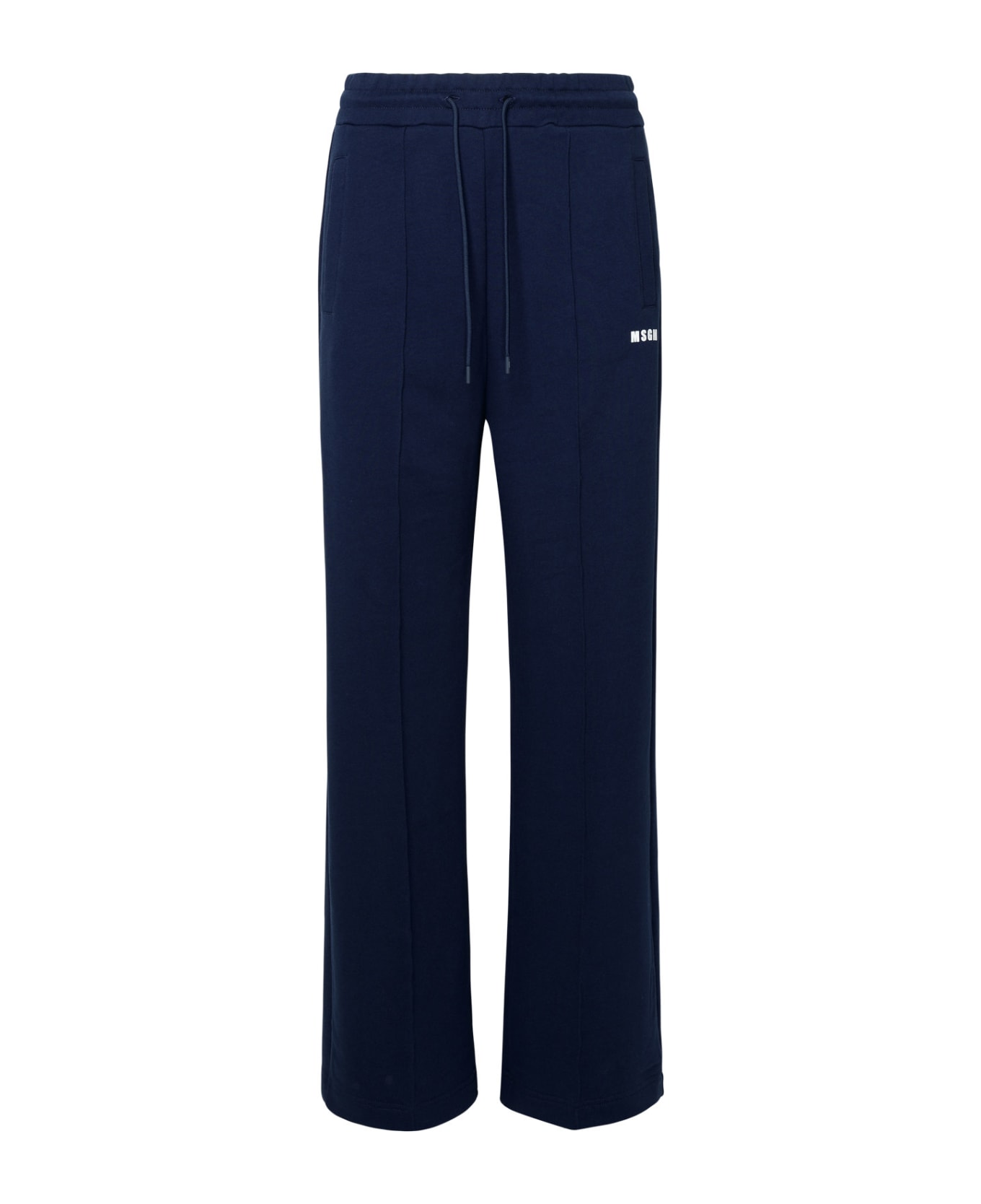 MSGM Blue Cotton Pants - Navy ボトムス