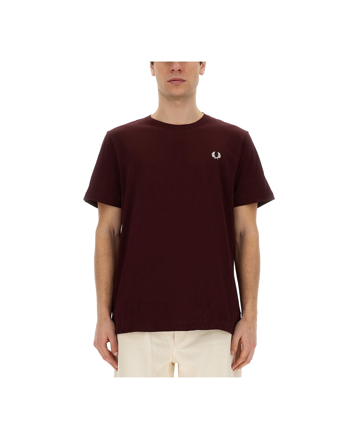 Fred Perry T-shirt With Logo - BORDEAUX