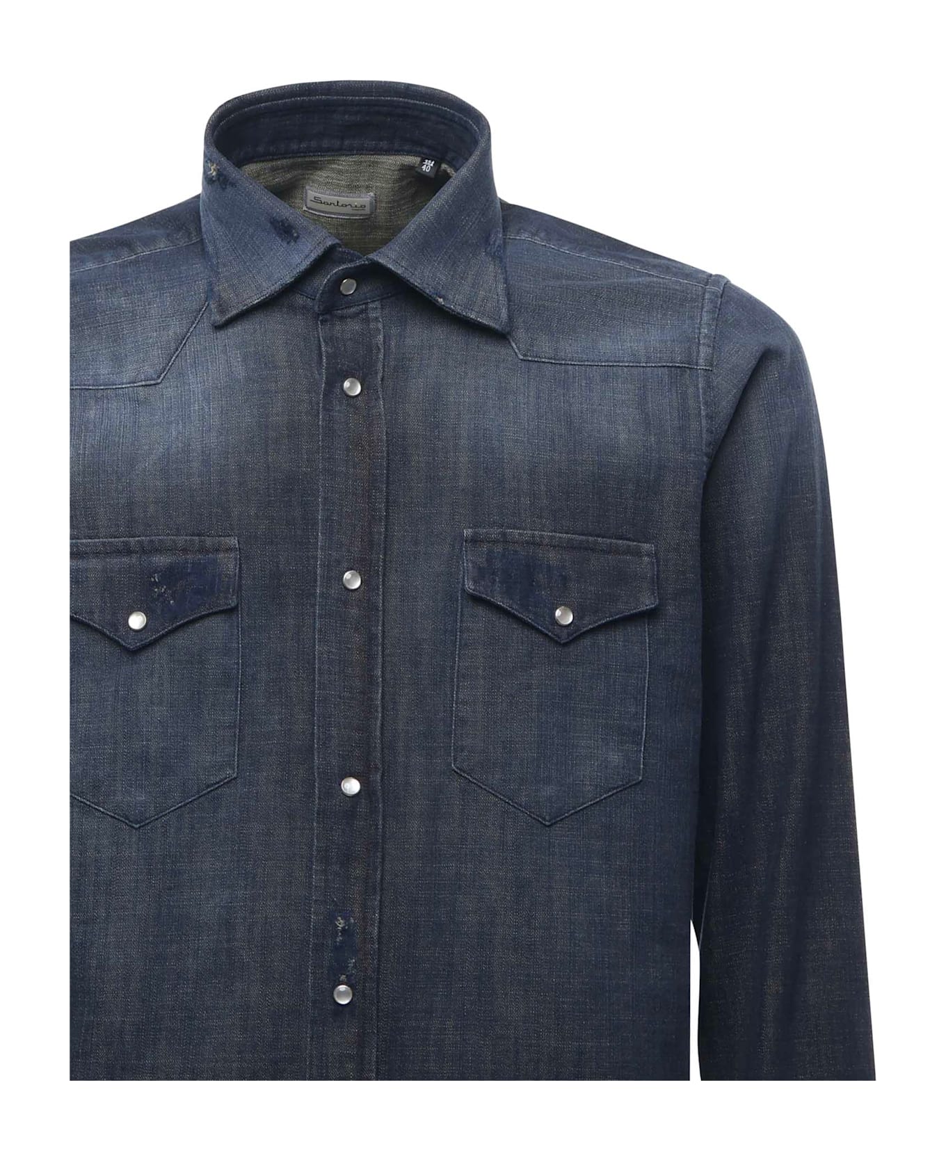 Sartorio Napoli Texas Cotton Denim Shirt - Blue