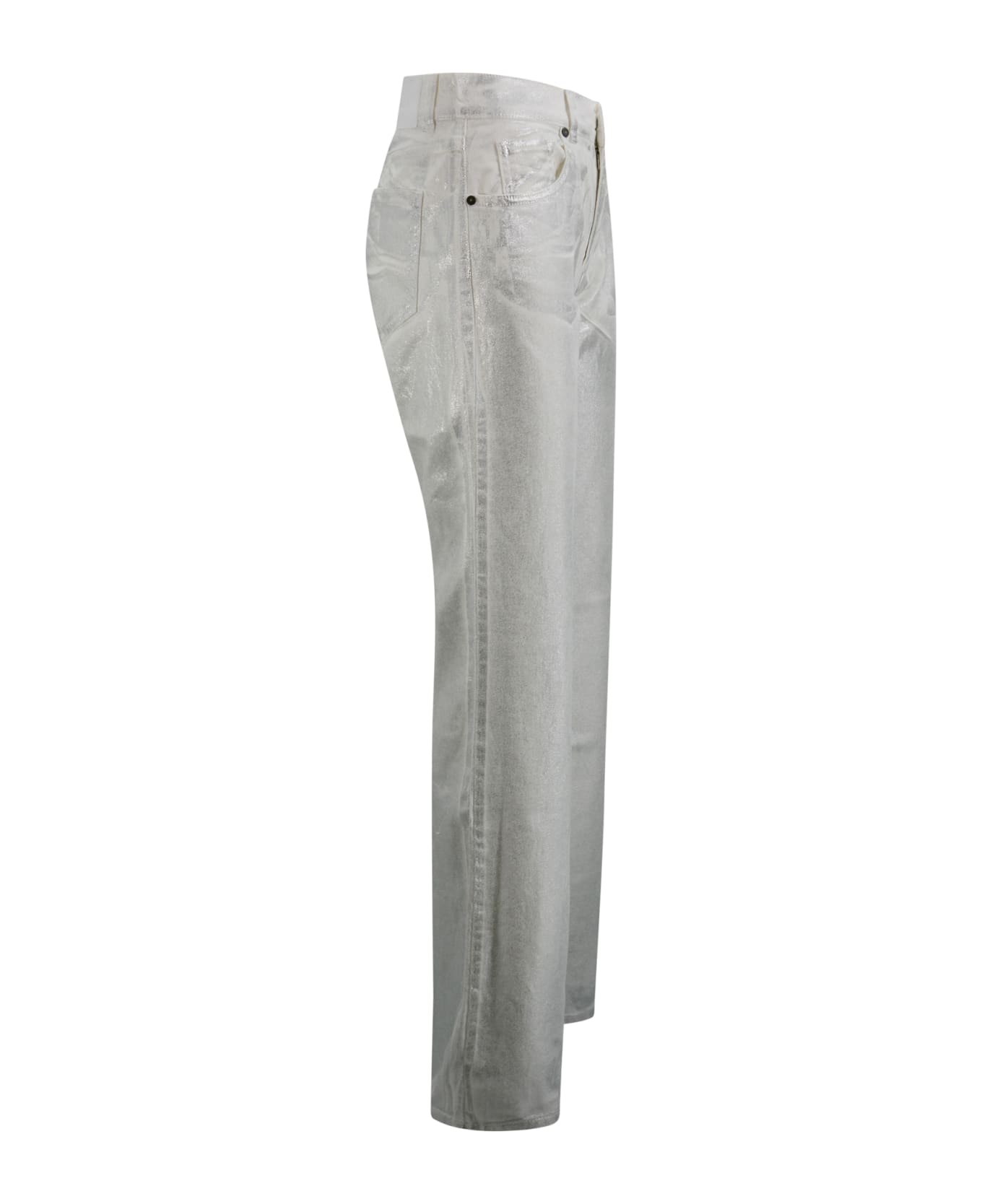 Parosh Silver Jeans - Silver