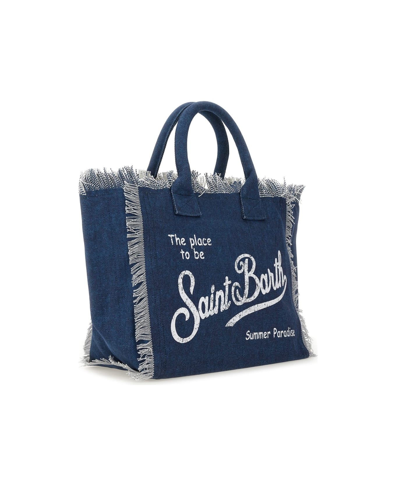 MC2 Saint Barth Logo Print Shopper Bag - Blue