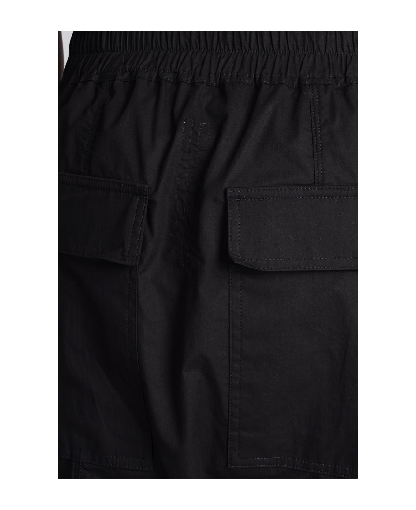 Rick Owens Drawstring Long Pants In Black Cotton - Black