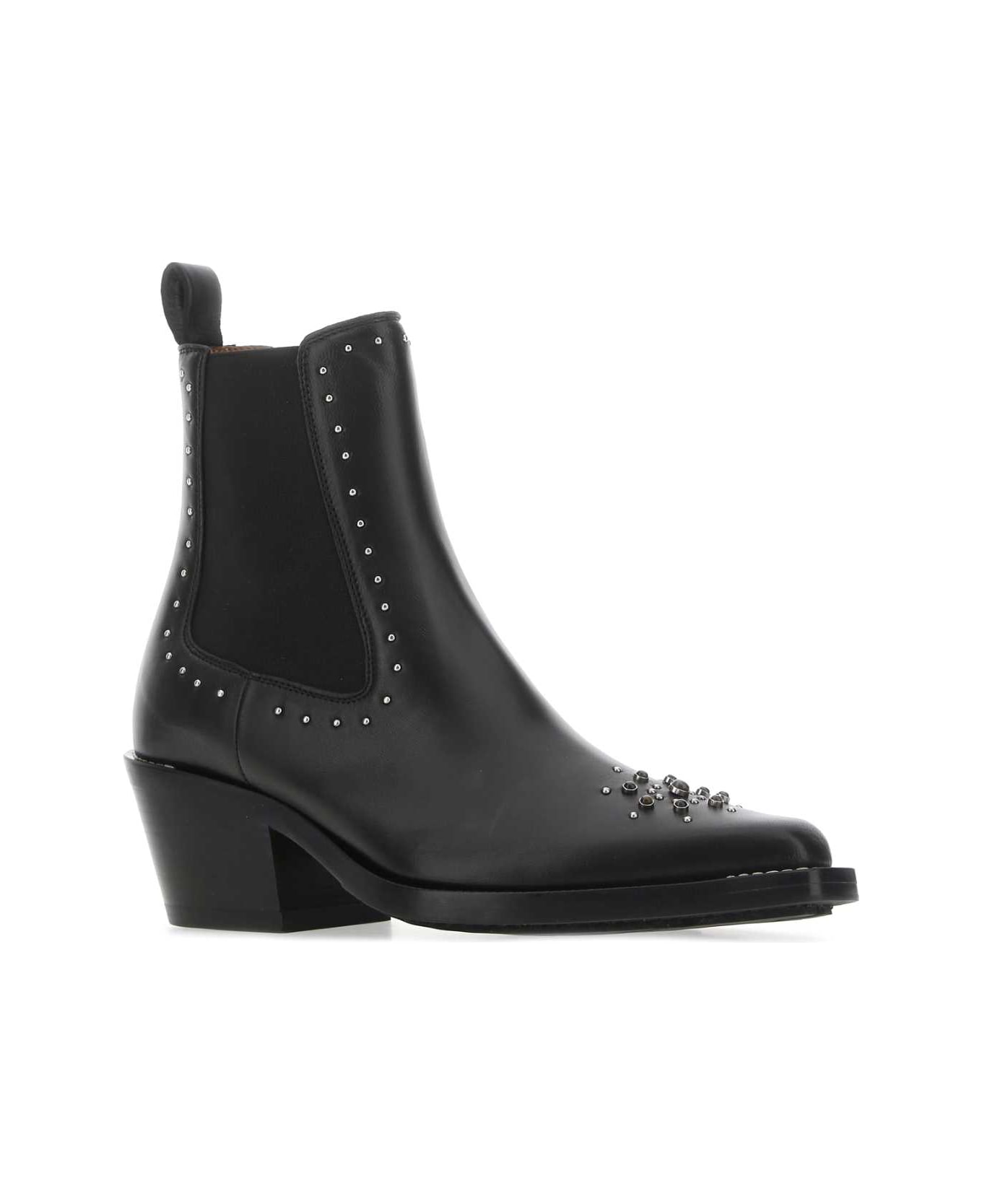 Chloé Black Leather Nellie Ankle Boots - 001