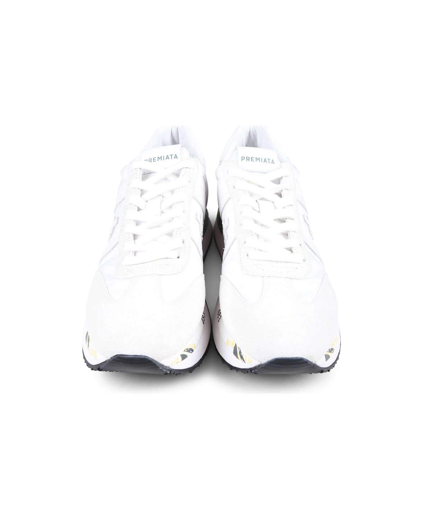 Premiata White Sneakers For Woman With Logo - Green