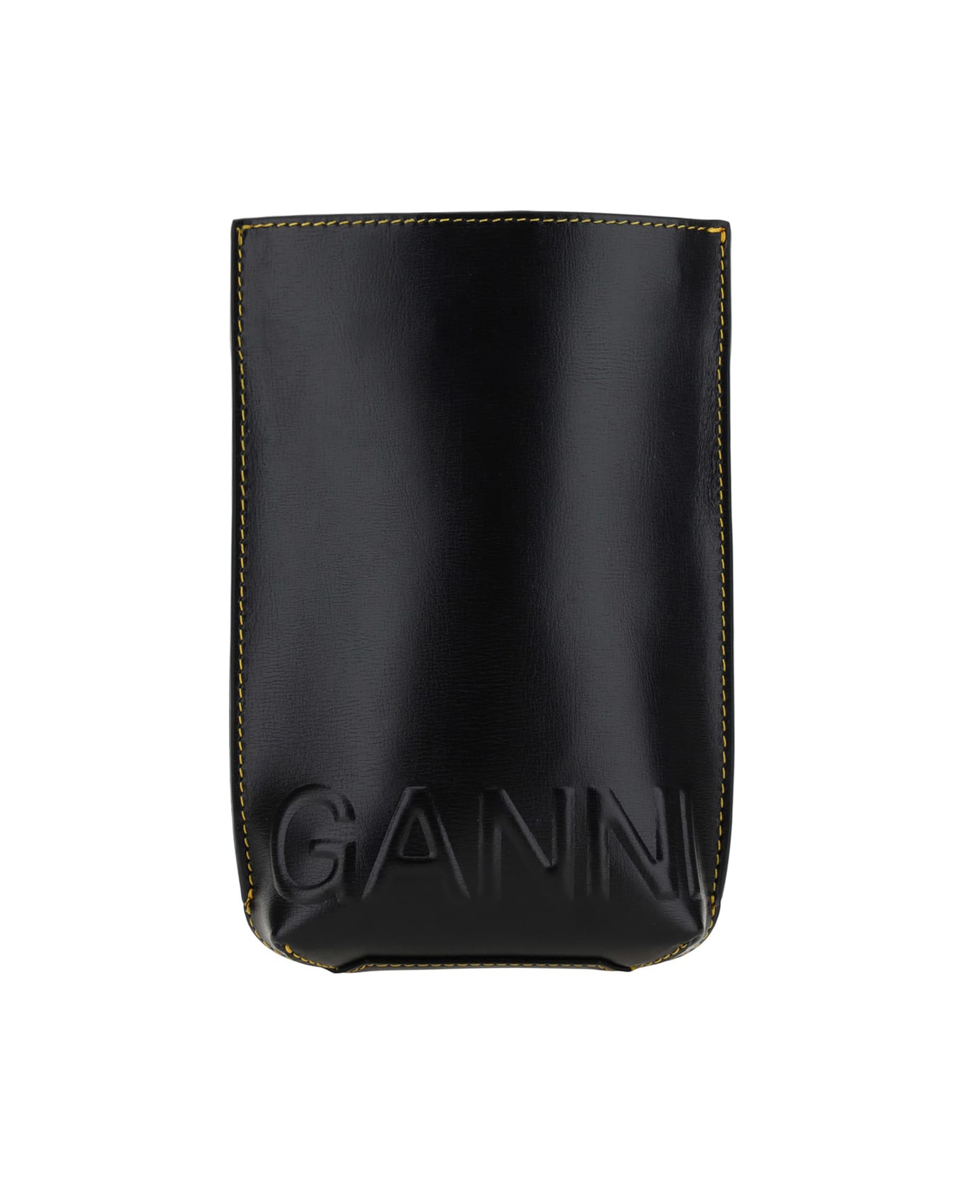Ganni Banner Shoulder Bag - BLACK
