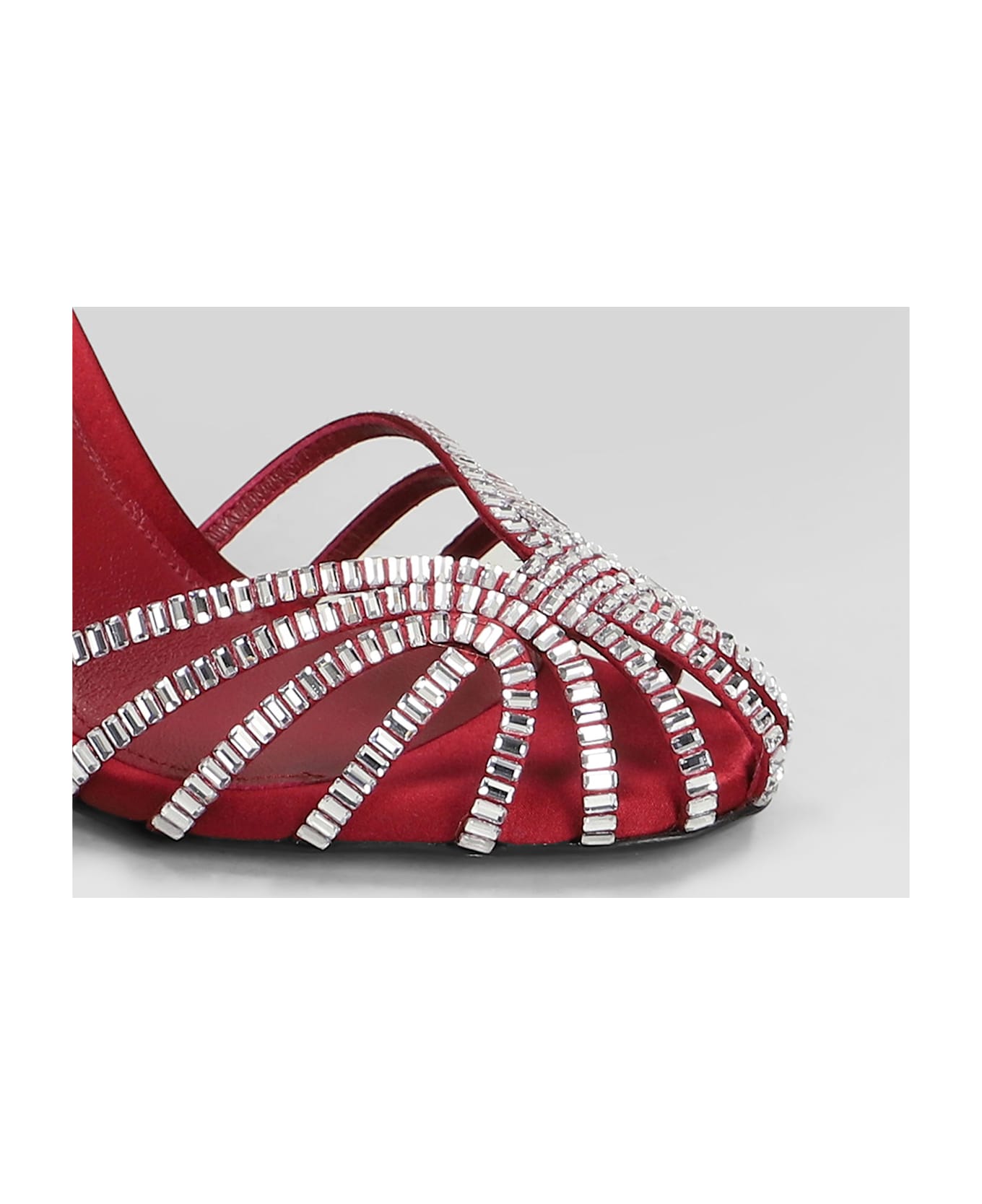 Alevì Penelope 110 Sandals In Red Satin - red