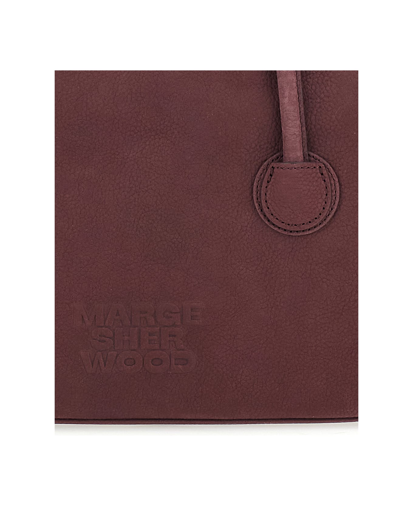 Marge Sherwood 
boston
 Bordeaux Shoulder Bag With Embossed Logo Lettering On The Front In Leather Woman - Bordeaux