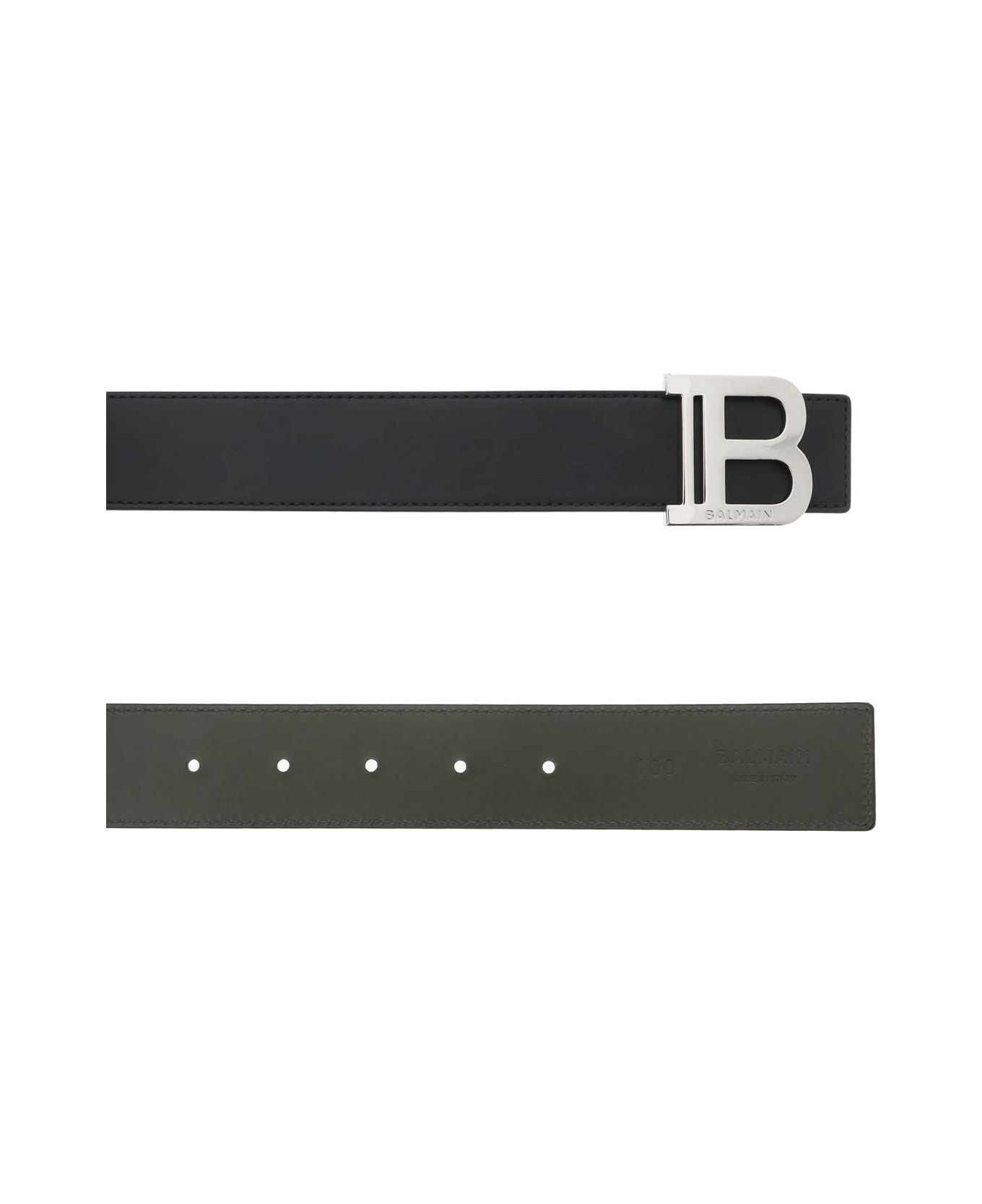Balmain Reversibile B-belt - NOIR KAKI (Black) ベルト