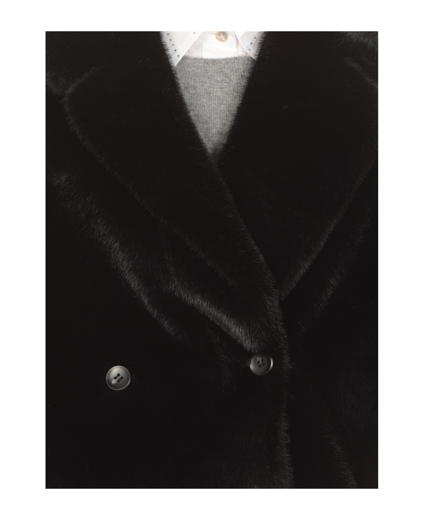 Valentini 1972 Synth Fur Coat - Black