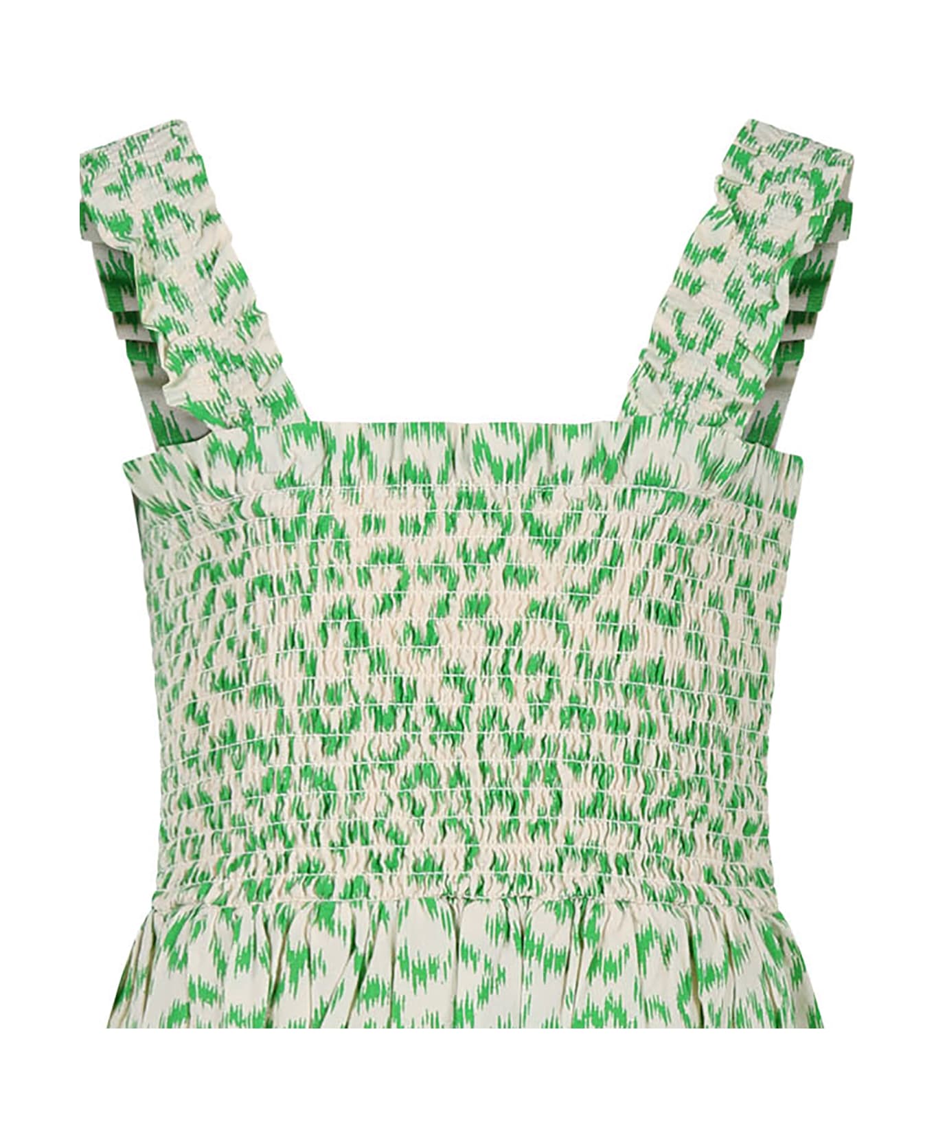 Molo Green Dress For Girl With Print - Green