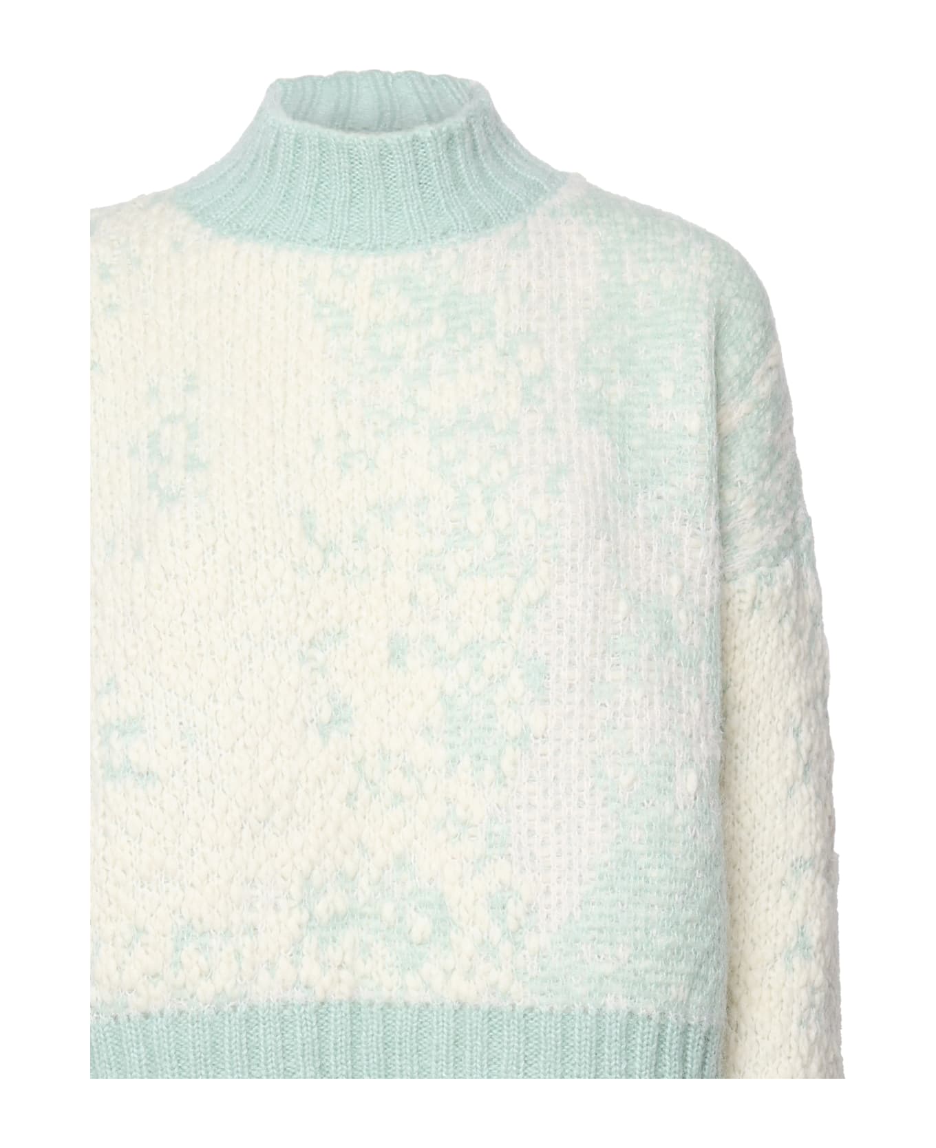 Dondup Wool Blend Turtleneck Sweater - Aqua