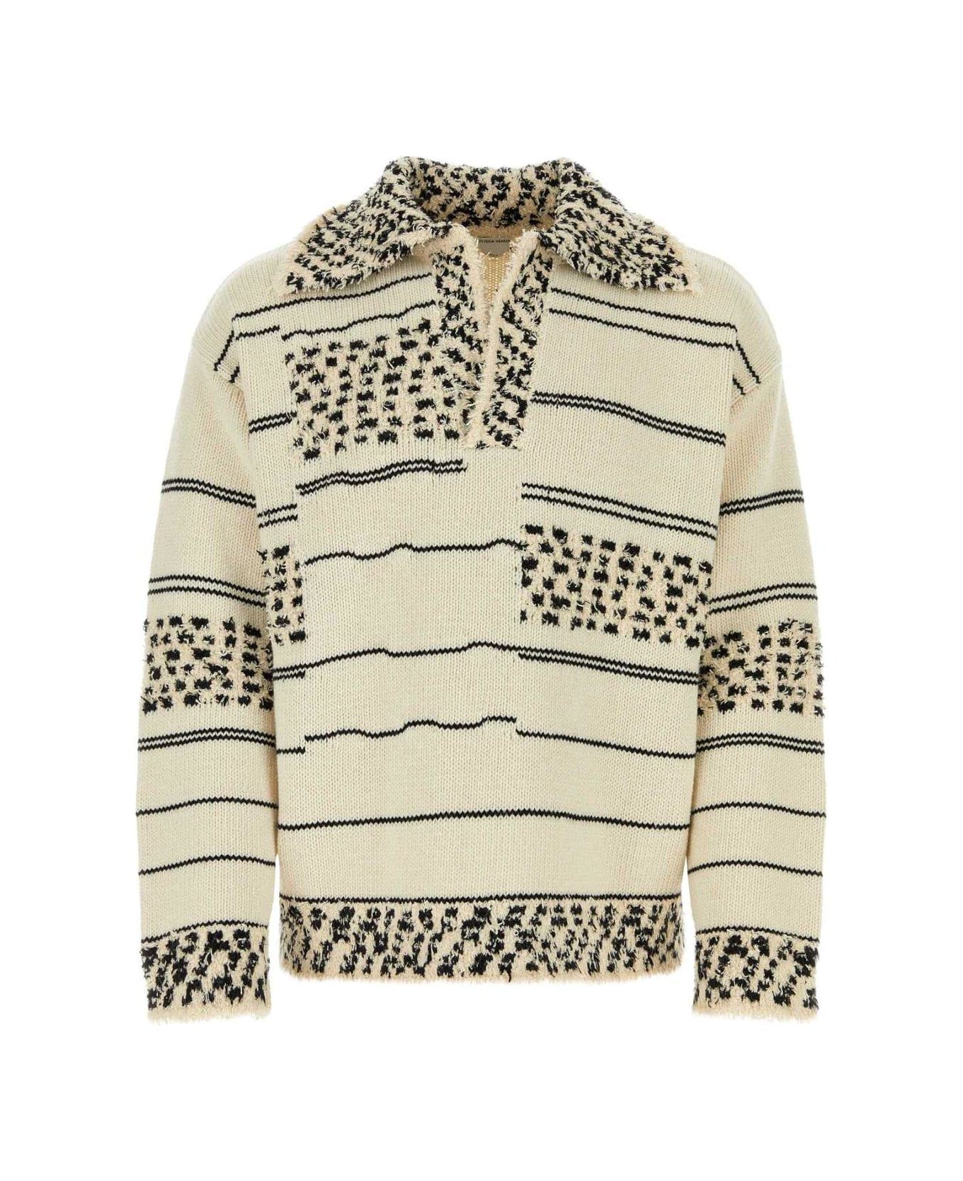 Bottega Veneta Striped Polo Sweater - MULTICOSEASALT