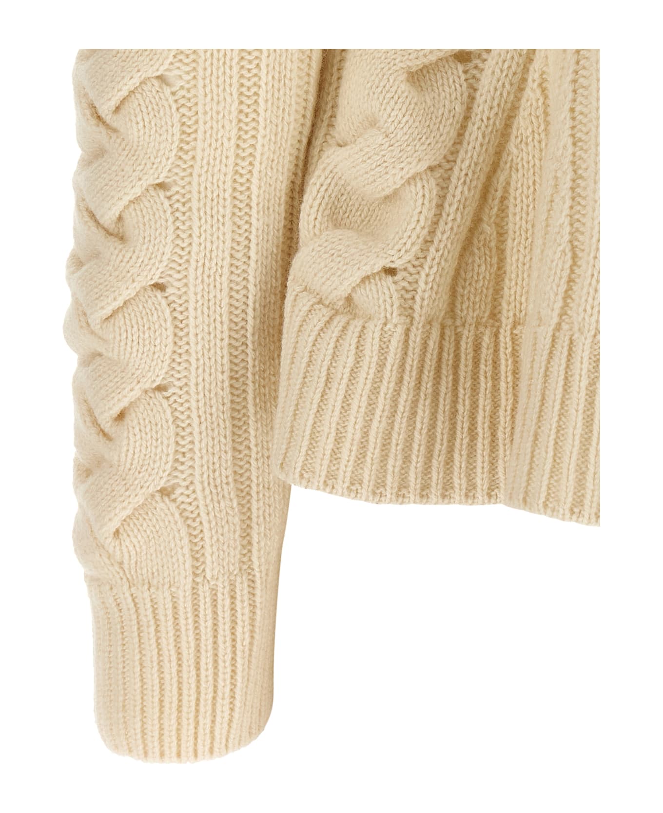 Alexander McQueen 
peplum Cable
 Sweater - White