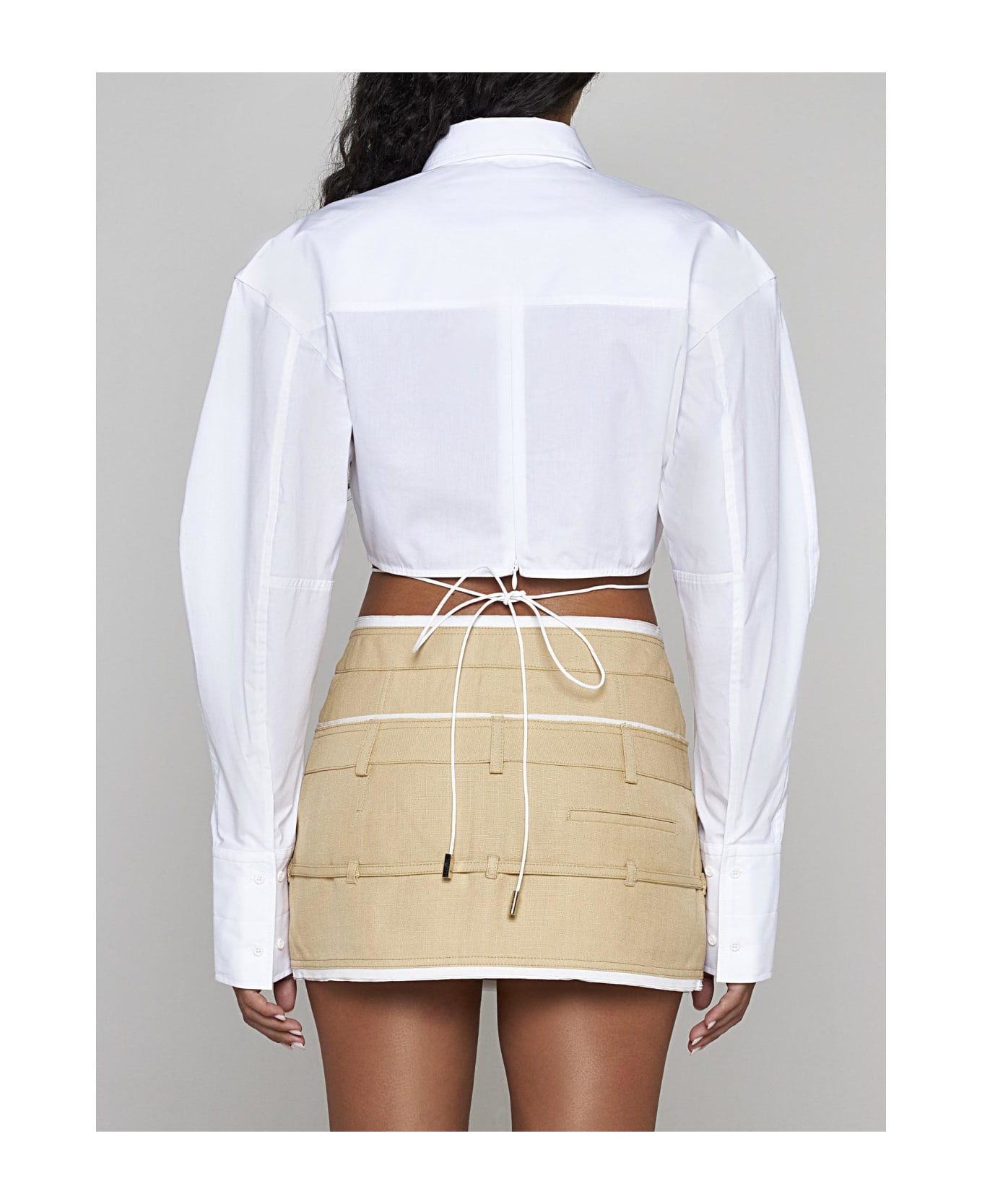 Jacquemus Plidao Cotton Cropped Shirt - White